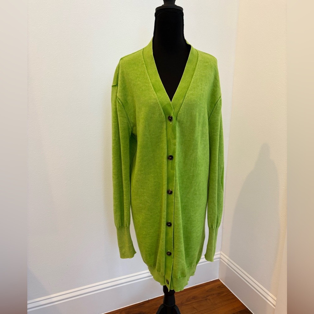 Maison Martin Margiela 100% Cashmere Green Women's Cardigan